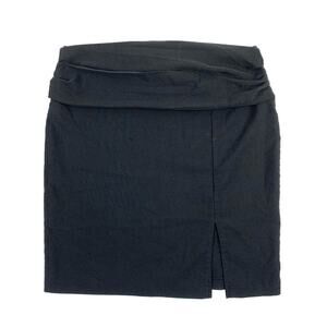 Black Slit Pencil Skirt